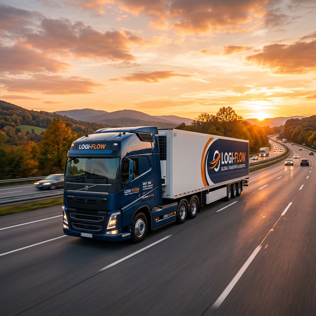 Homal Transport commercial logistics delivery truck on Indian highway